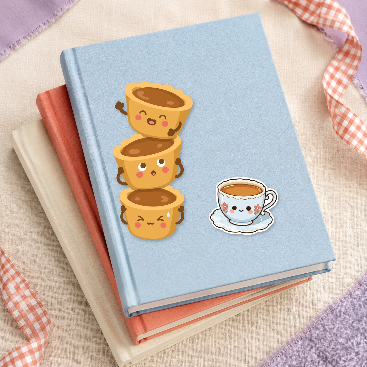 Butter Tarts Bookmark & Teacup Sticker Buddy Set
