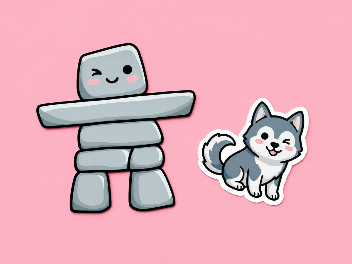 Inukshuk Bookmark & Husky Sticker Buddy Set
