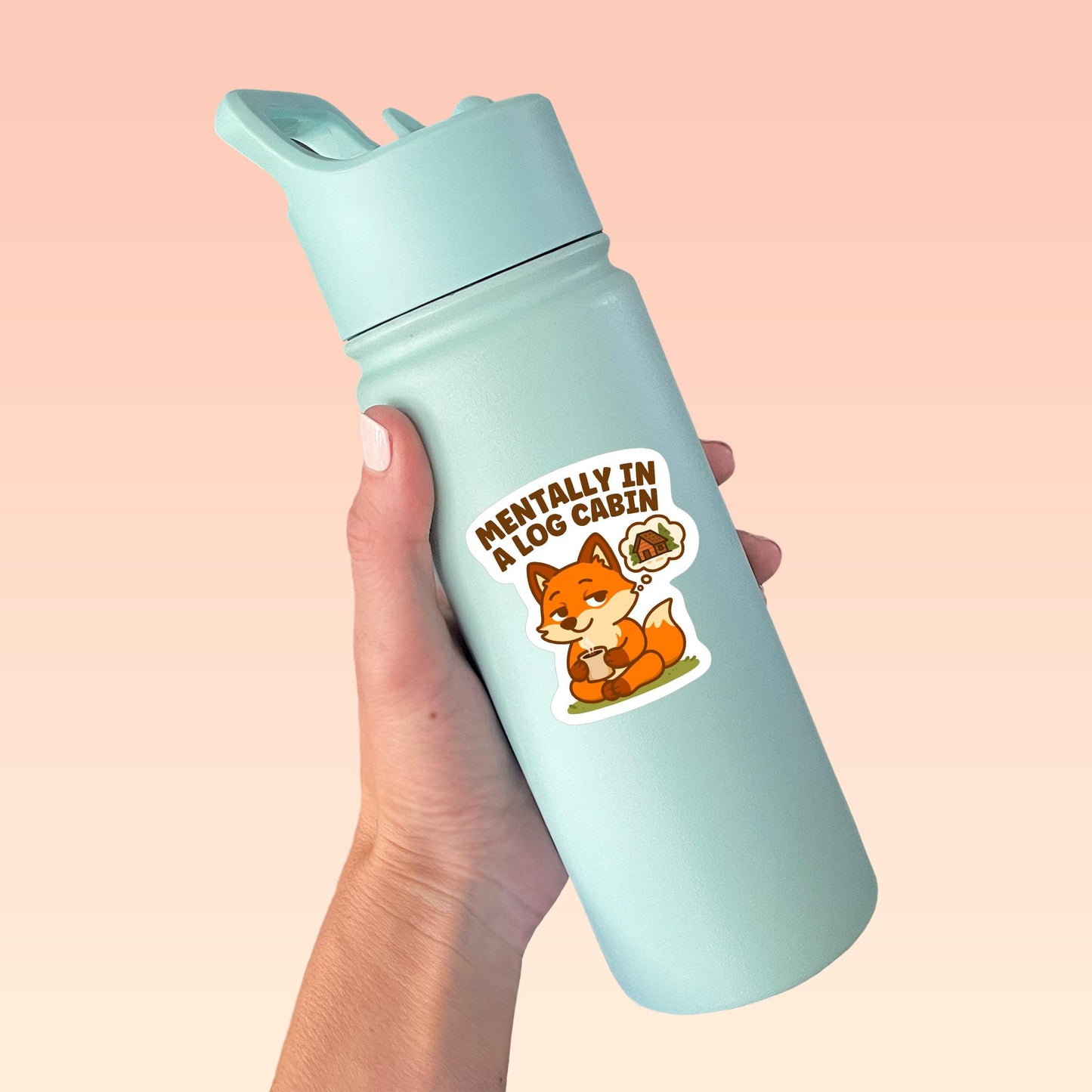 Mentally in a Log Cabin Fox Sticker - Paige Poutine