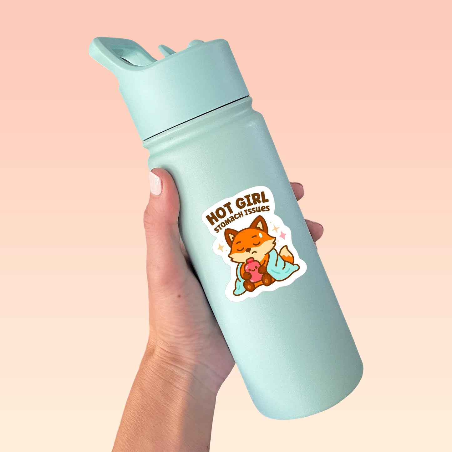 Hot Girl Stomach Issues Fox Sticker - Paige Poutine