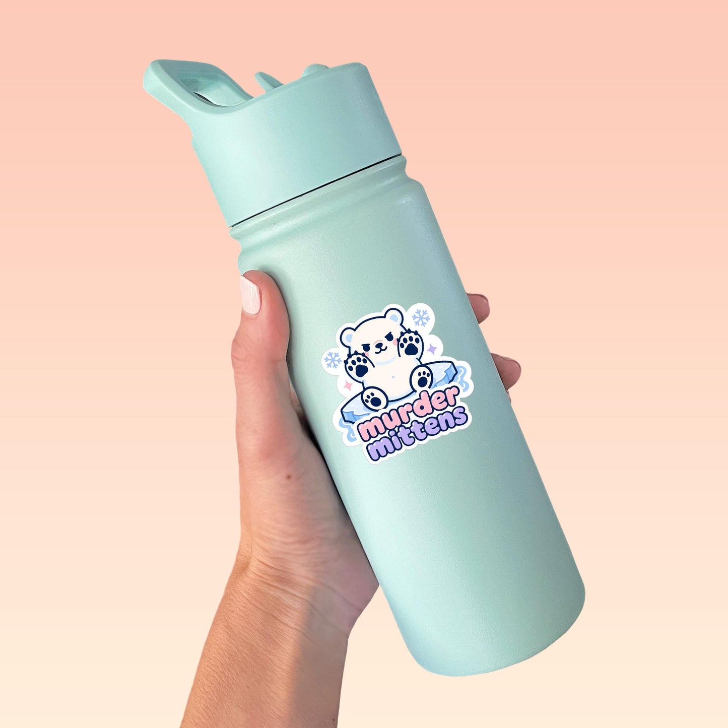 Murder Mittens Canadian Polar Bear Sticker - Paige Poutine