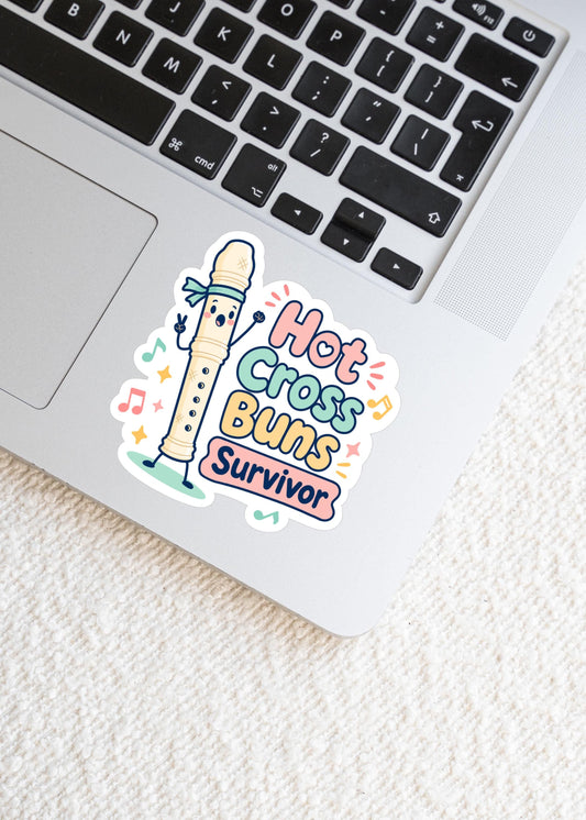 Hot Cross Buns Survivor Recorder Sticker - Paige Poutine