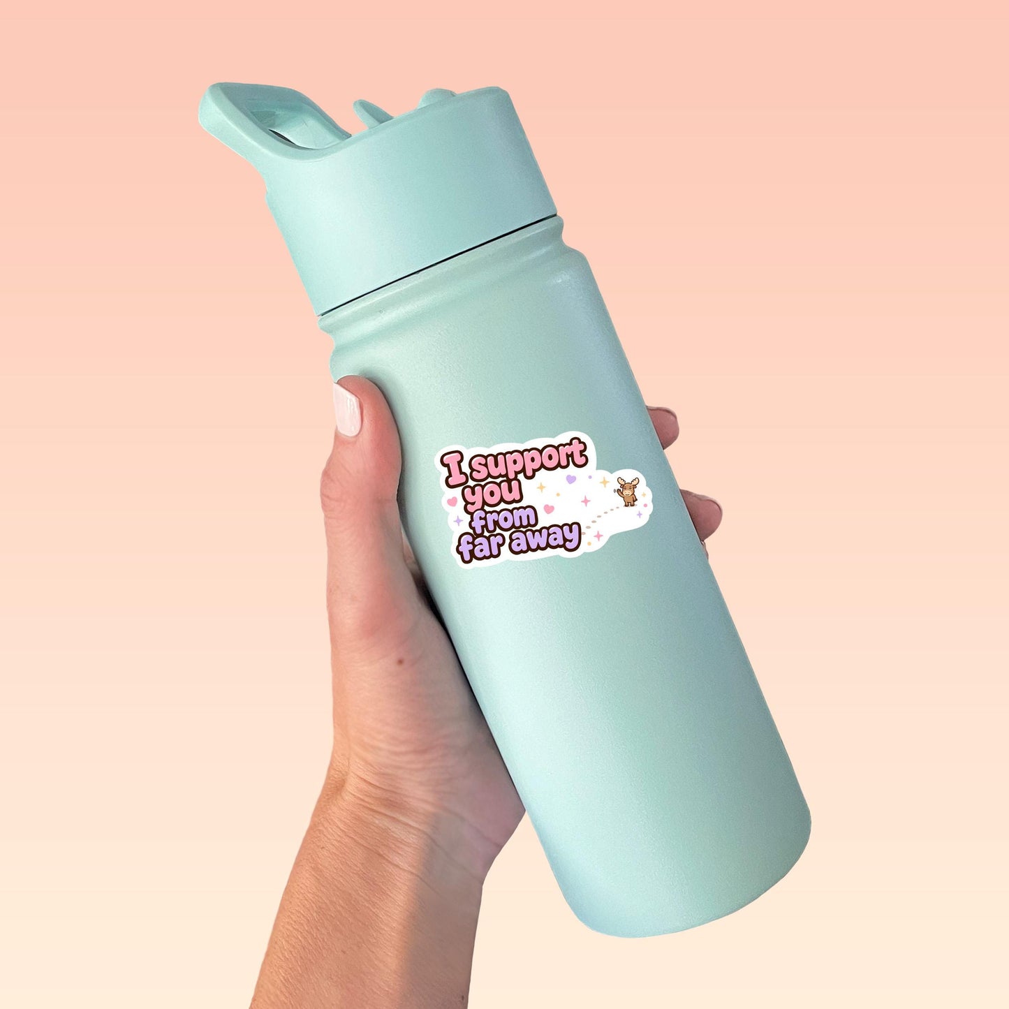 I Support You From Far Away Moose Sticker - Paige Poutine