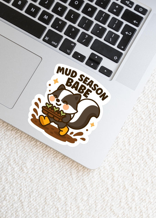 Mud Season Babe Skunk Sticker - Paige Poutine