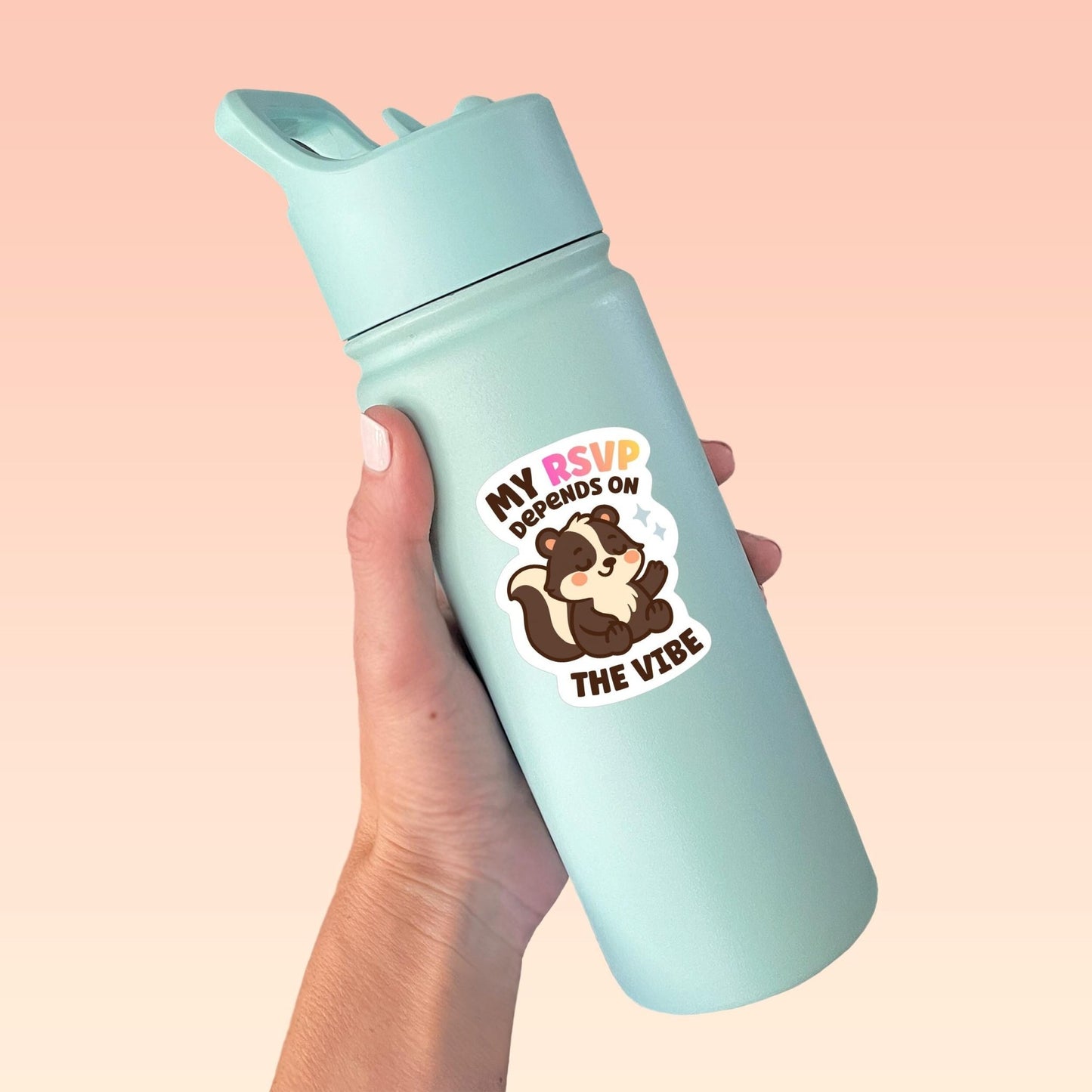 My RSVP Depends On The Vibe Skunk Sticker - Paige Poutine