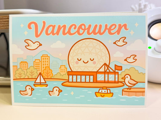 Vancouver Science World Art Print Kawaii Canada Gift Whimsical Travel Souvenir Illustration - Paige Poutine