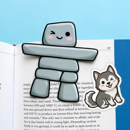 Inukshuk Bookmark & Husky Sticker Buddy Set