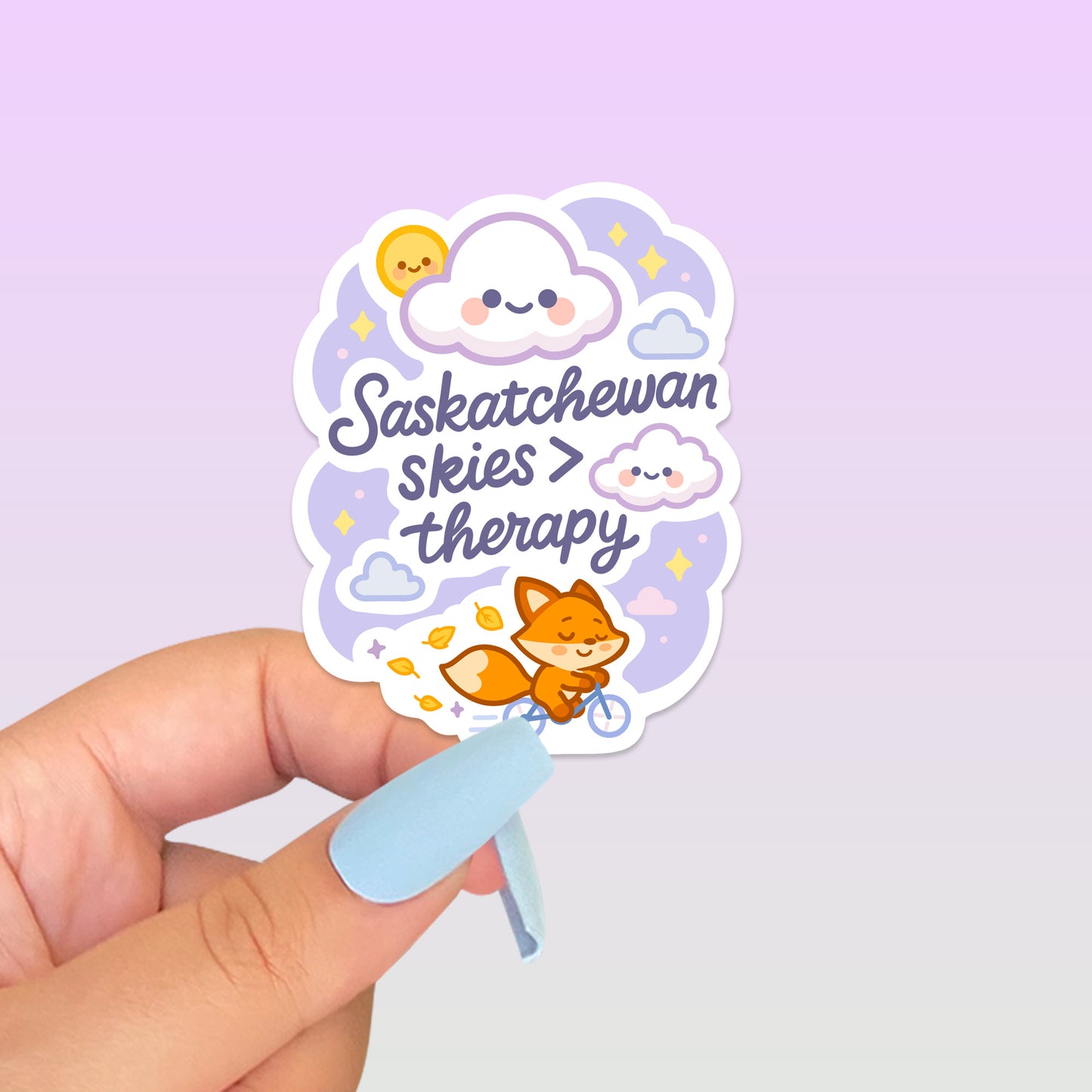 Saskatchewan Skies Greater Than Therapy Fox Sticker