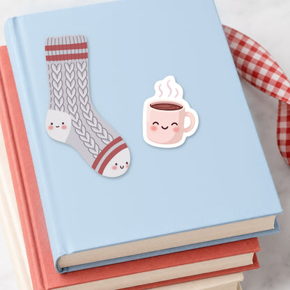 Cozy Cabin Sock Bookmark & Hot Cocoa Sticker Buddy Set