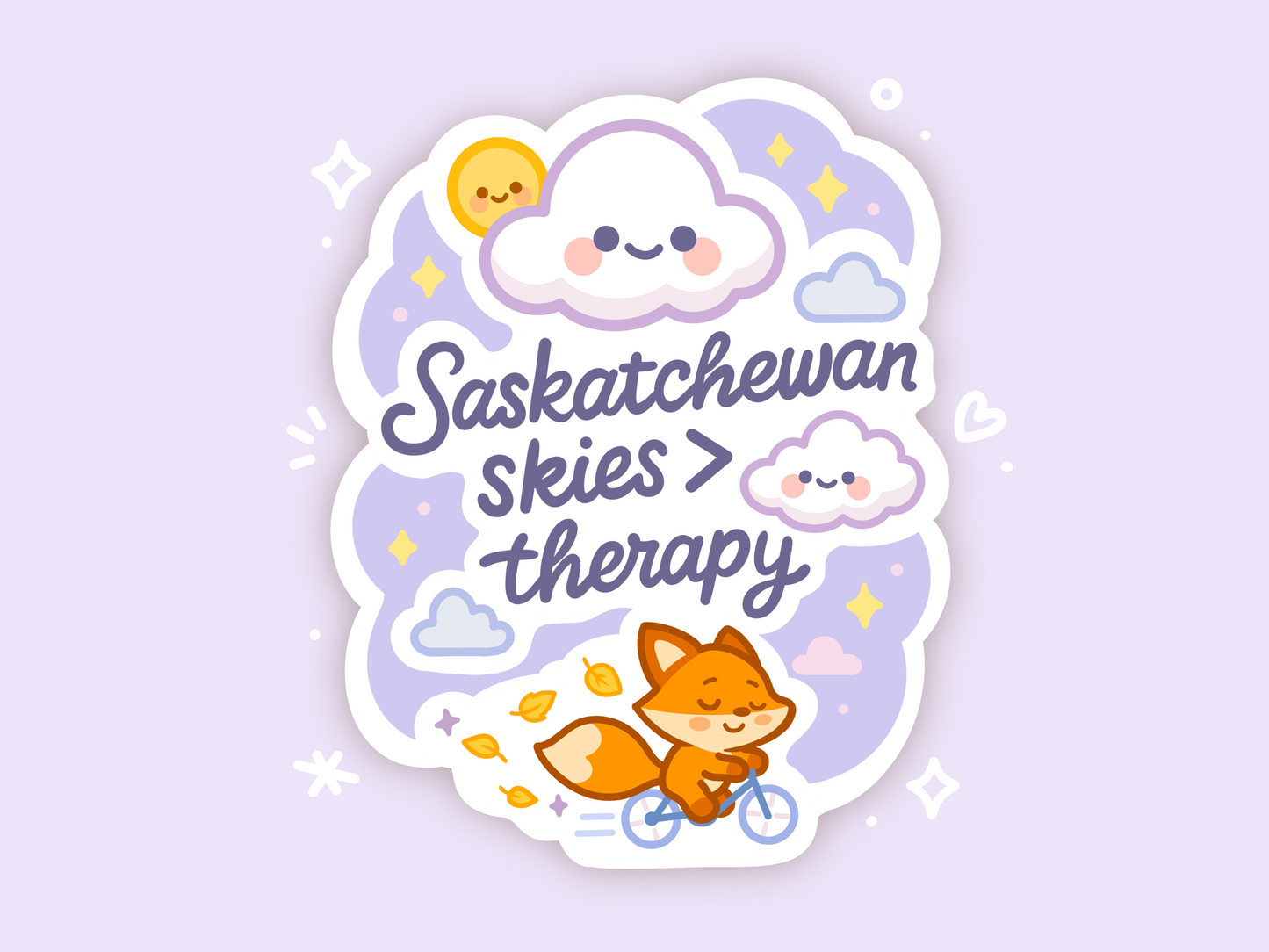 Saskatchewan Skies Greater Than Therapy Fox Sticker