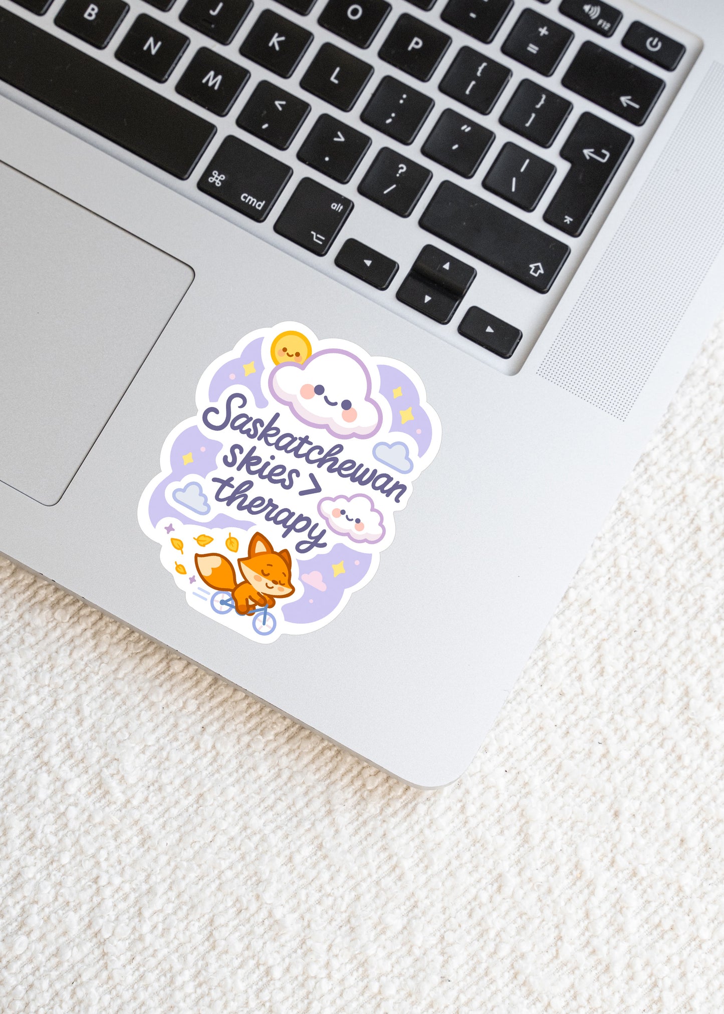 Saskatchewan Skies Greater Than Therapy Fox Sticker