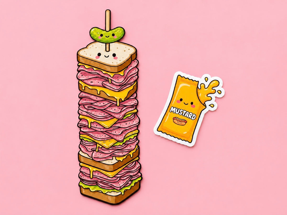 Montreal Smoked Meat Bookmark & Mustard Sticker Buddy Set
