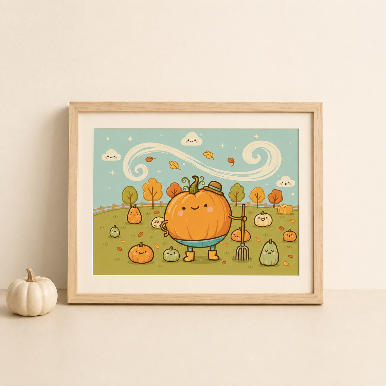 Pumpkin Farmer Art Print