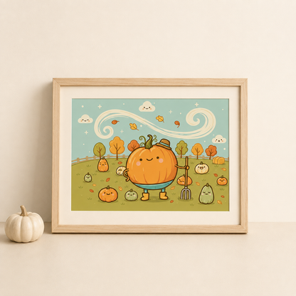 Pumpkin Farmer Art Print