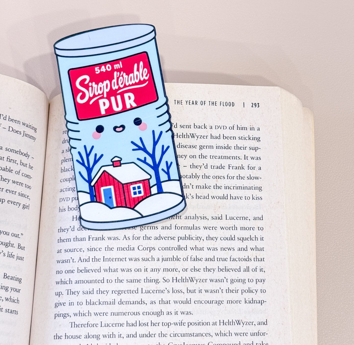 Maple Syrup Can Bookmark & Leaf Candy Sticker Buddy Set