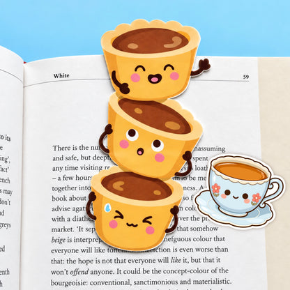 Butter Tarts Bookmark & Teacup Sticker Buddy Set