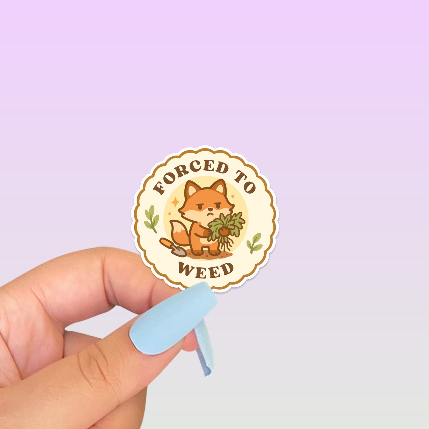 Forced to Weed Fox Gardening Sticker