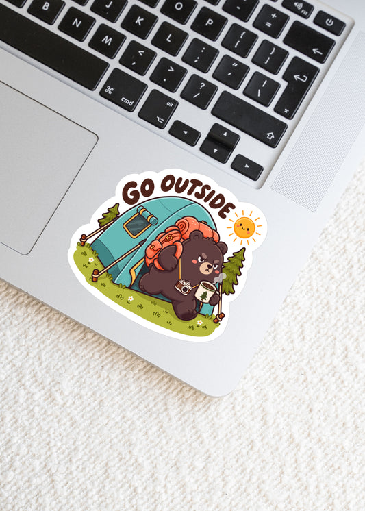 Go Outside Bear Sticker
