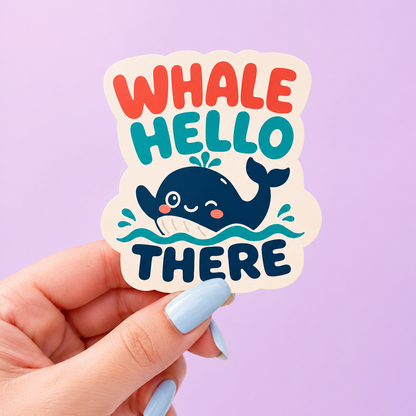 Whale Hello There Sticker - Paige Poutine