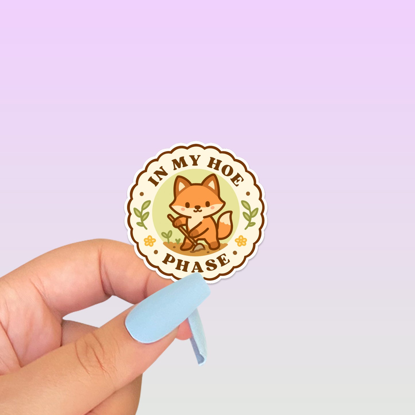 In My Hoe Phase Fox Gardening Sticker