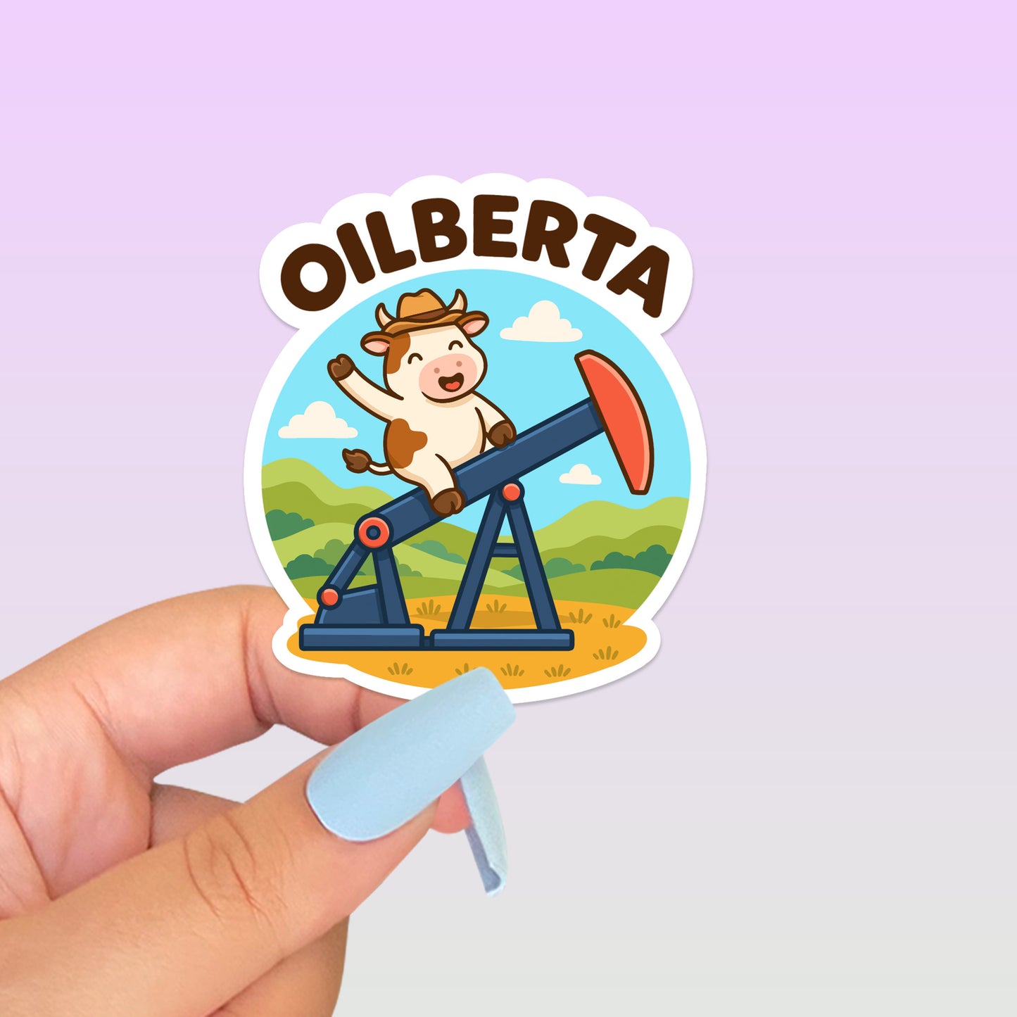 Oilberta Kawaii Cow Alberta Sticker