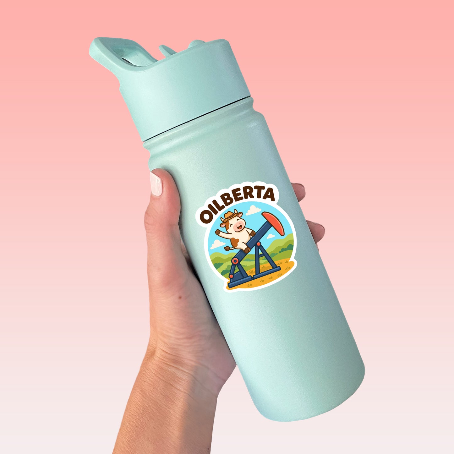 Oilberta Kawaii Cow Alberta Sticker