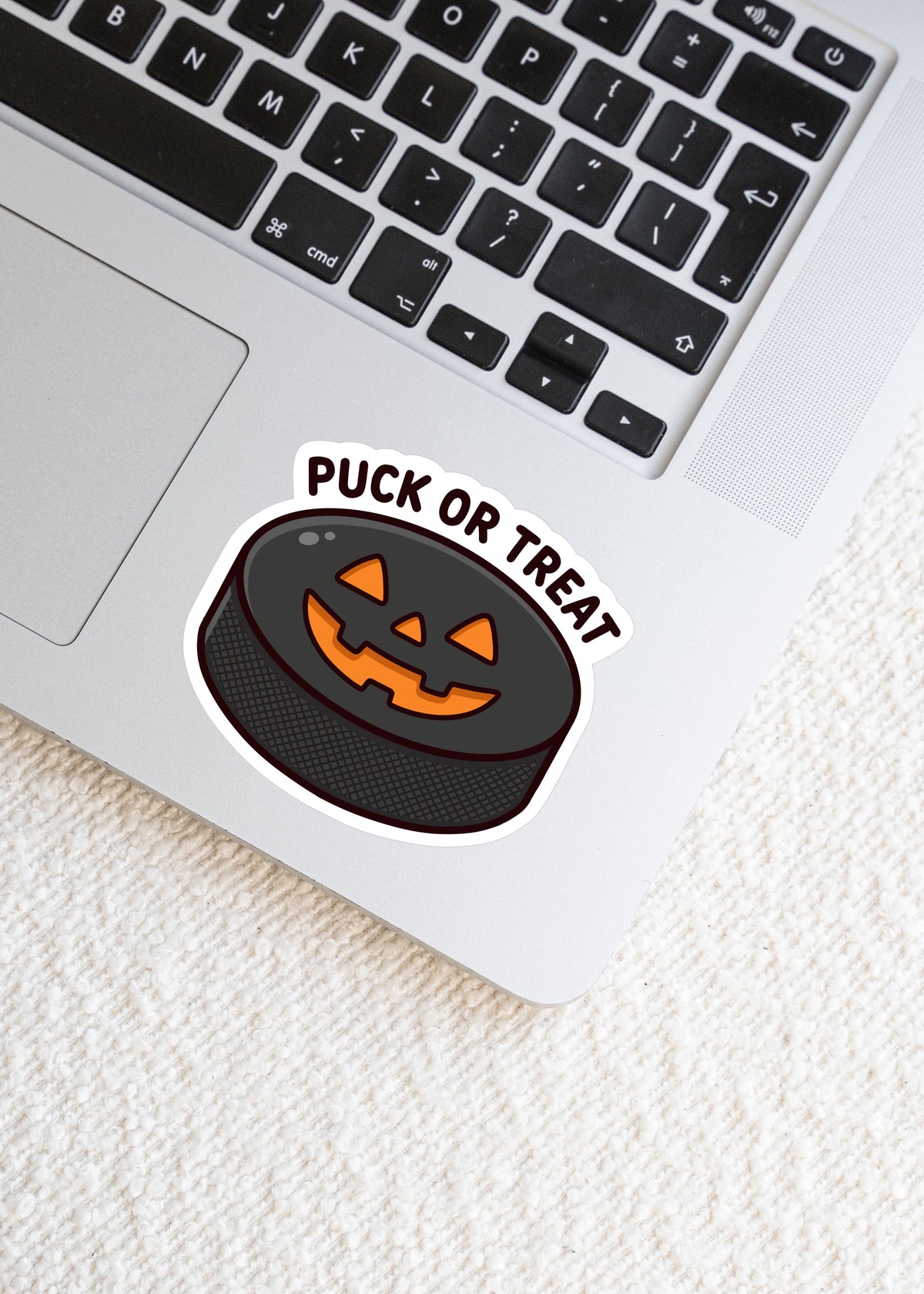 Puck Or Treat Halloween Hockey Sticker