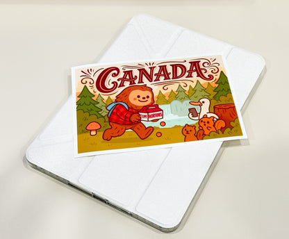 Canadian Sasquatch Art Print | Kawaii Bigfoot Whimsical Woodland - Paige Poutine