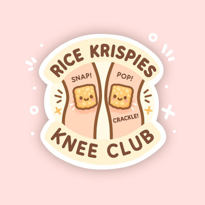 Funny Crunchy Knee Club Sticker, Cute Kawaii Joint Pain Decal, Arthritis Humour, Creaky Knees Vinyl Sticker, Body Betrayal Gift - Paige Poutine