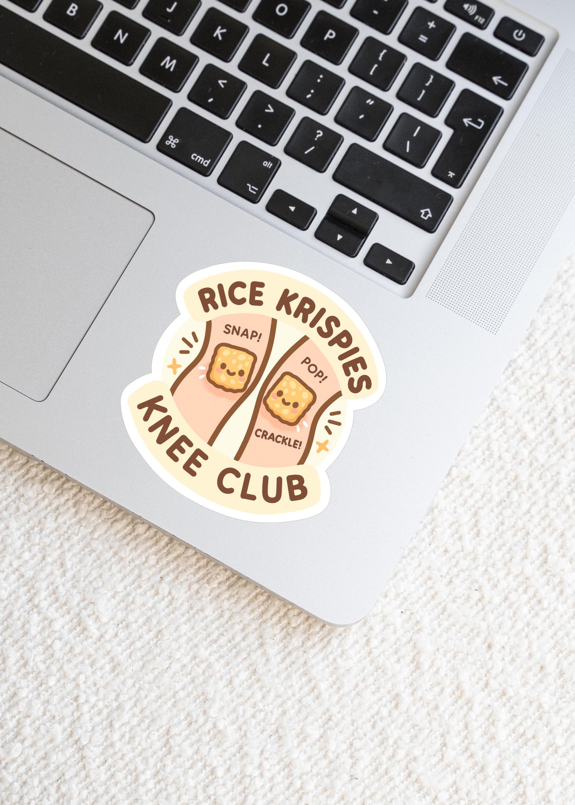 Funny Crunchy Knee Club Sticker, Cute Kawaii Joint Pain Decal, Arthritis Humour, Creaky Knees Vinyl Sticker, Body Betrayal Gift