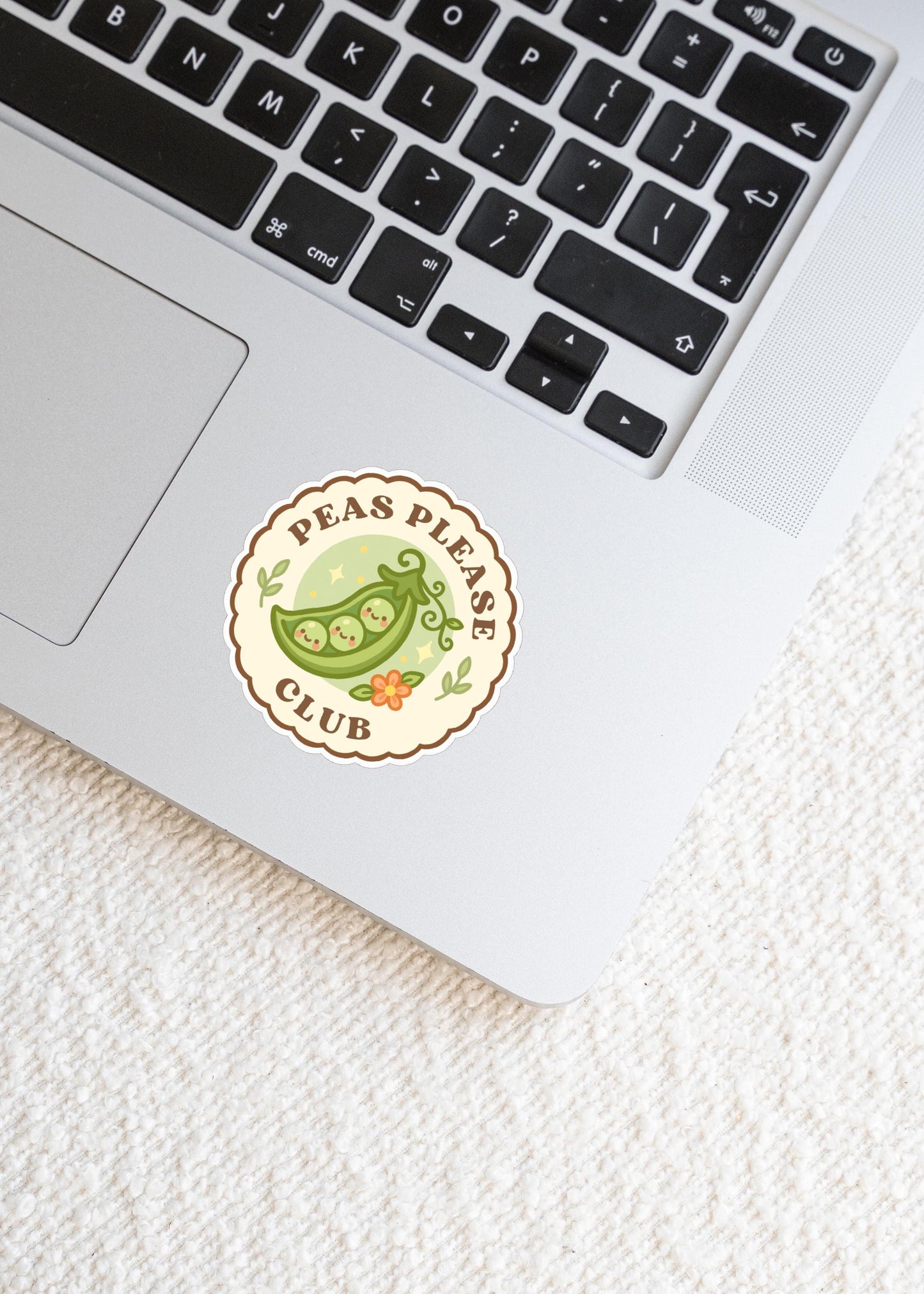 Peas Please Club Sticker, 2 Inch Cute Kawaii Pea Pod Vinyl Decal, Funny Gardening Badge, Vegetable Garden Gift, Plant Lover