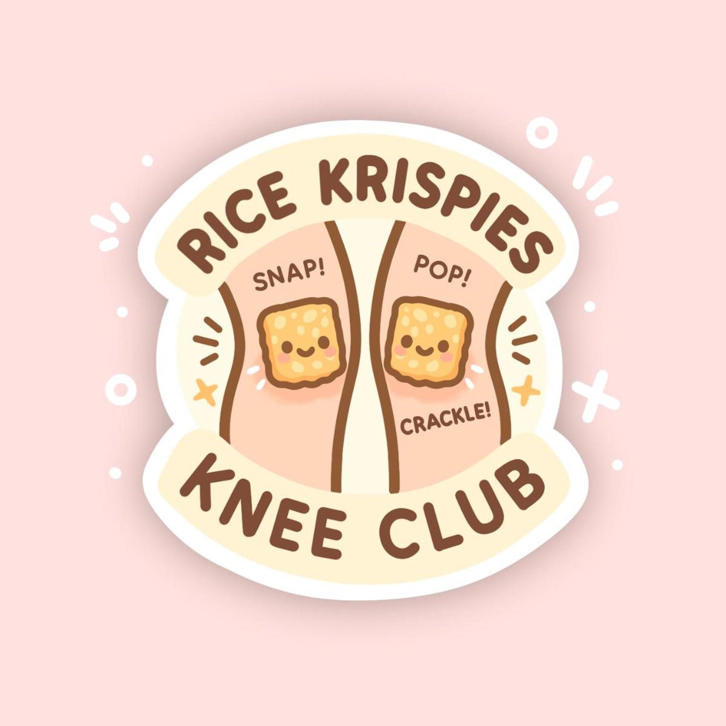 Funny Crunchy Knee Club Sticker, Cute Kawaii Joint Pain Decal, Arthritis Humour, Creaky Knees Vinyl Sticker, Body Betrayal Gift