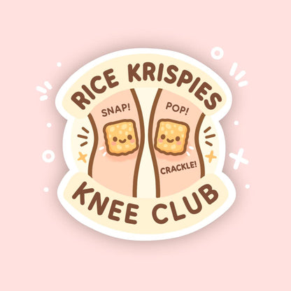Funny Crunchy Knee Club Sticker, Cute Kawaii Joint Pain Decal, Arthritis Humour, Creaky Knees Vinyl Sticker, Body Betrayal Gift