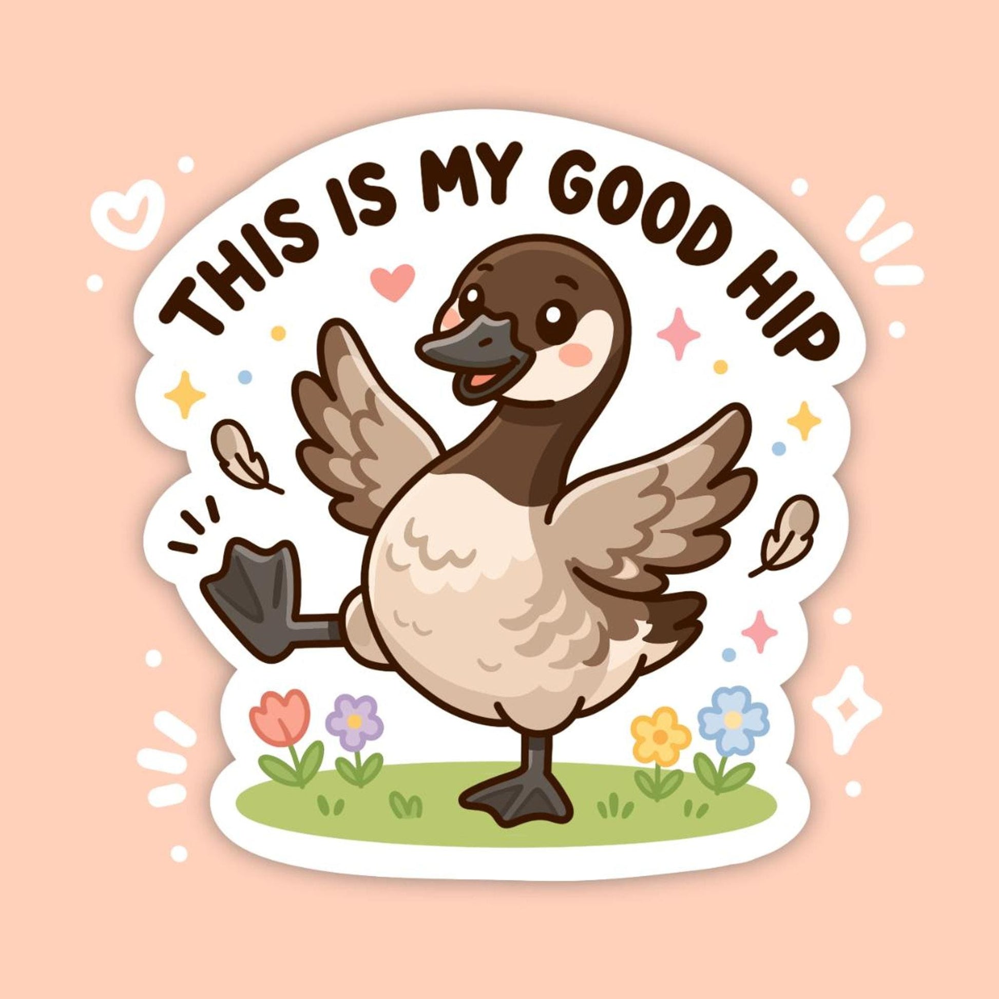 This Is My Good Hip Sticker, Funny Hip Pain Vinyl Decal, Cute Kawaii Canada Goose Sticker, Chronic Pain Gift, Joint Humour