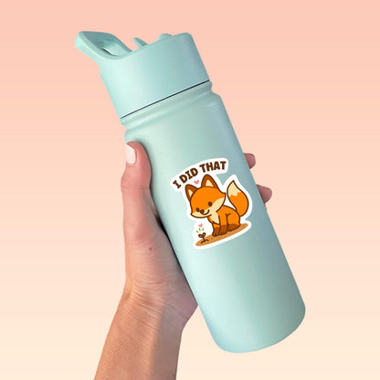 I Did That Fox Sticker, Cute Kawaii Garden Vinyl Decal, Tiny Sprout Self Care Gift, Positive Encouragement Laptop Planner Art