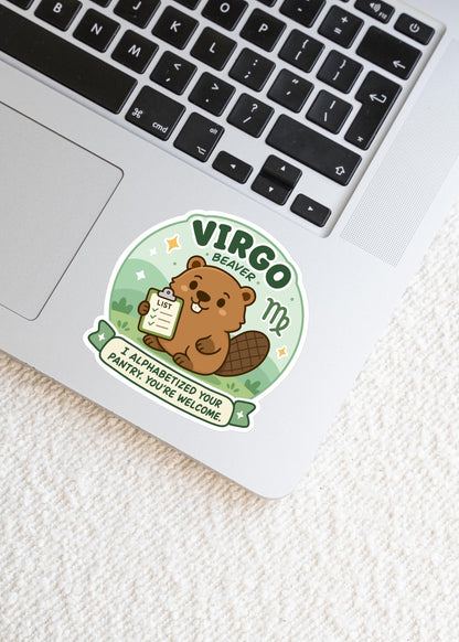 Virgo Beaver Sticker