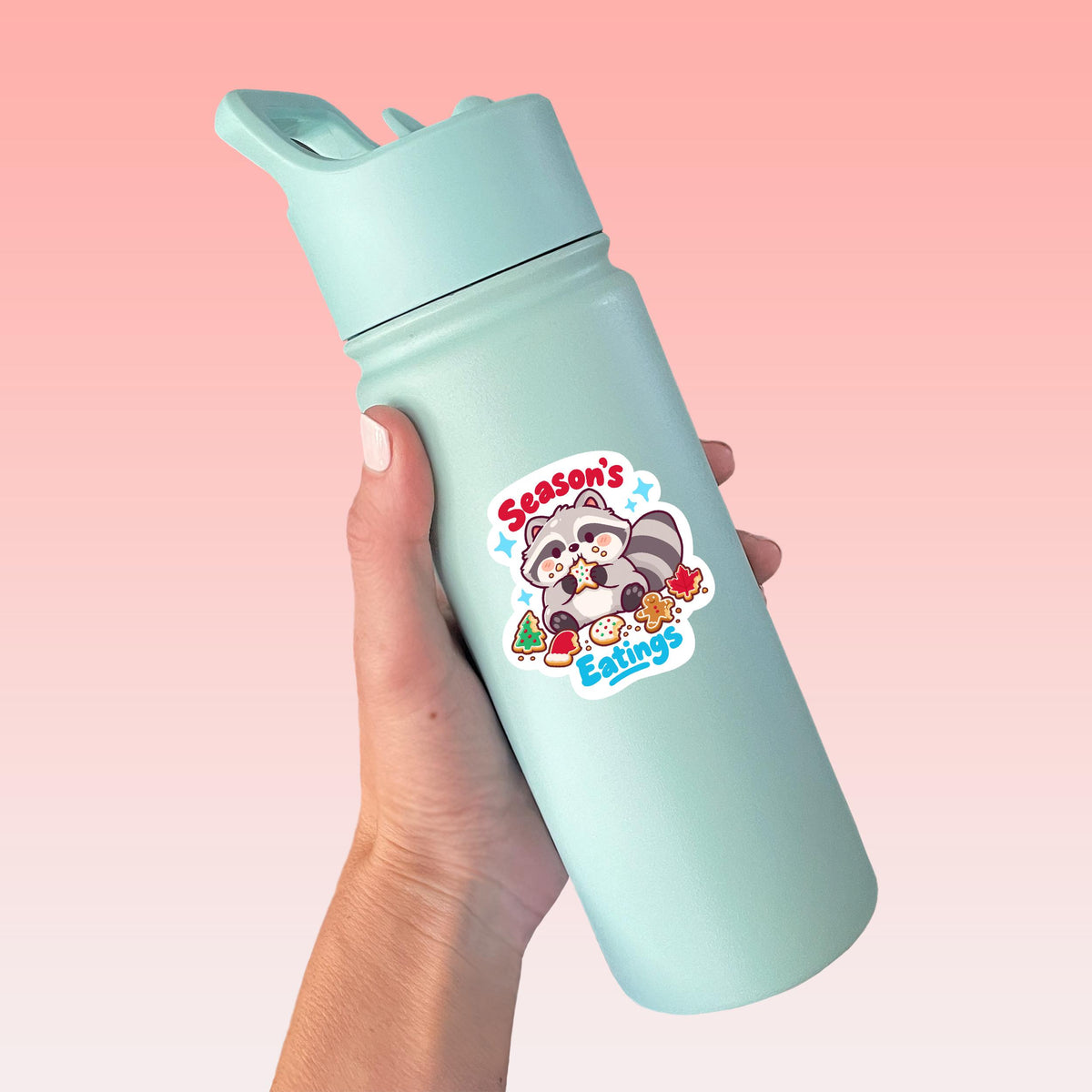 Season's Eatings Raccoon Sticker