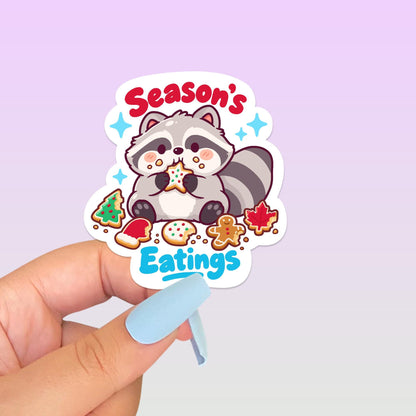 Season's Eatings Raccoon Sticker