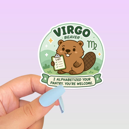 Virgo Beaver Sticker