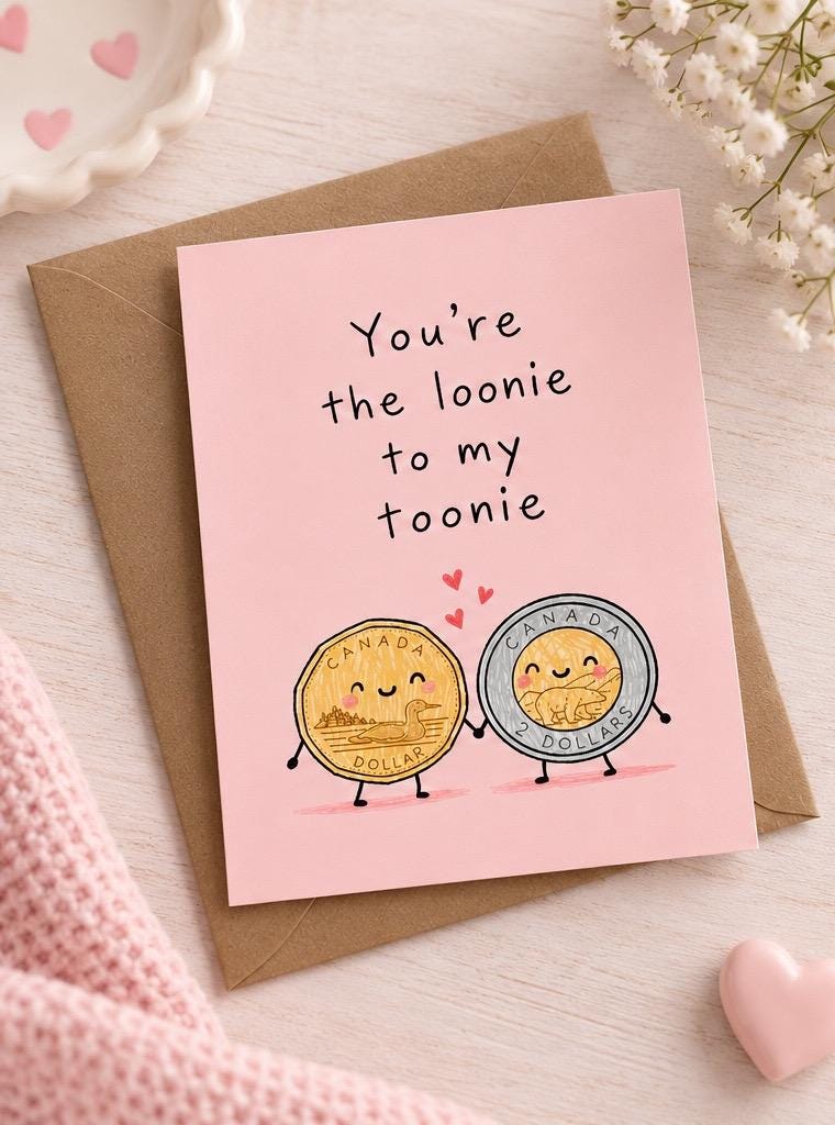 You're The Loonie To My Toonie Card