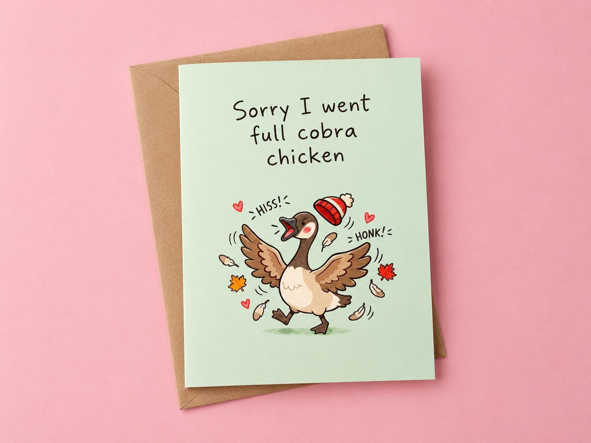 Cobra Chicken Apology Card