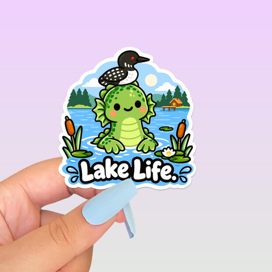 Lake Life Monster Sticker