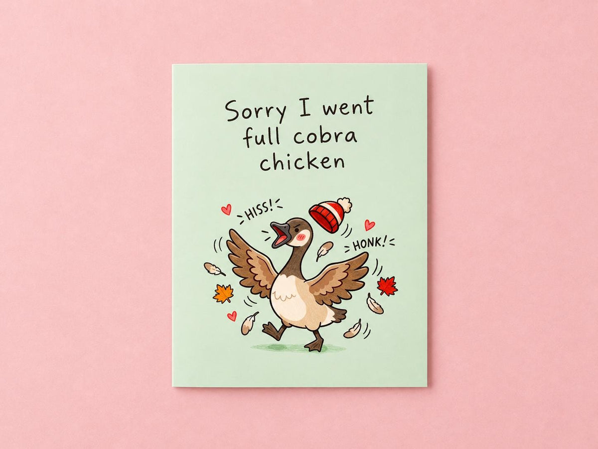 Cobra Chicken Apology Card