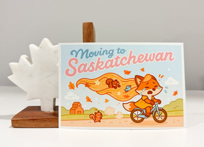 Moving to Saskatchewan Fox Art Print | Cozy Canadian Kawaii Illustration - Paige Poutine