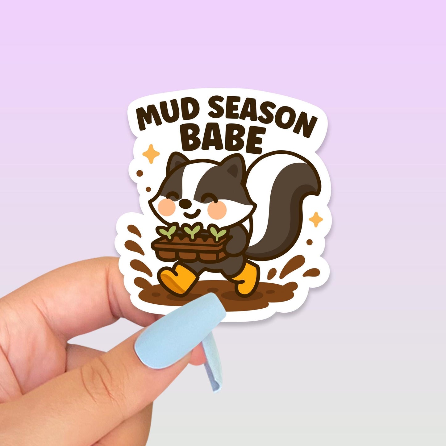 Mud Season Babe Skunk Sticker - Paige Poutine