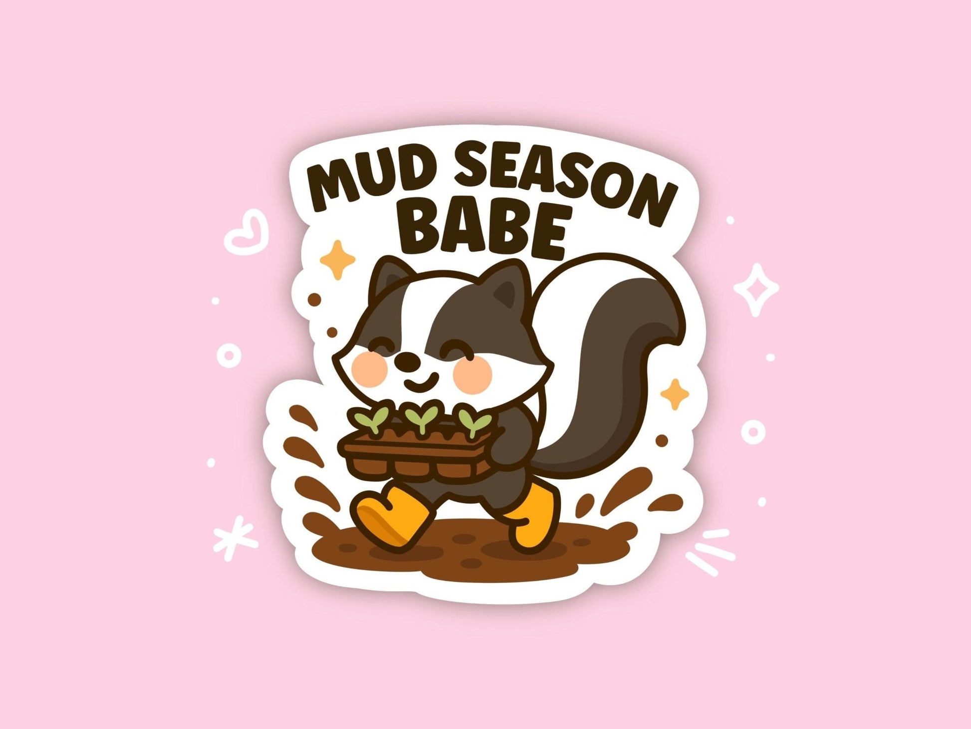 Mud Season Babe Skunk Sticker - Paige Poutine