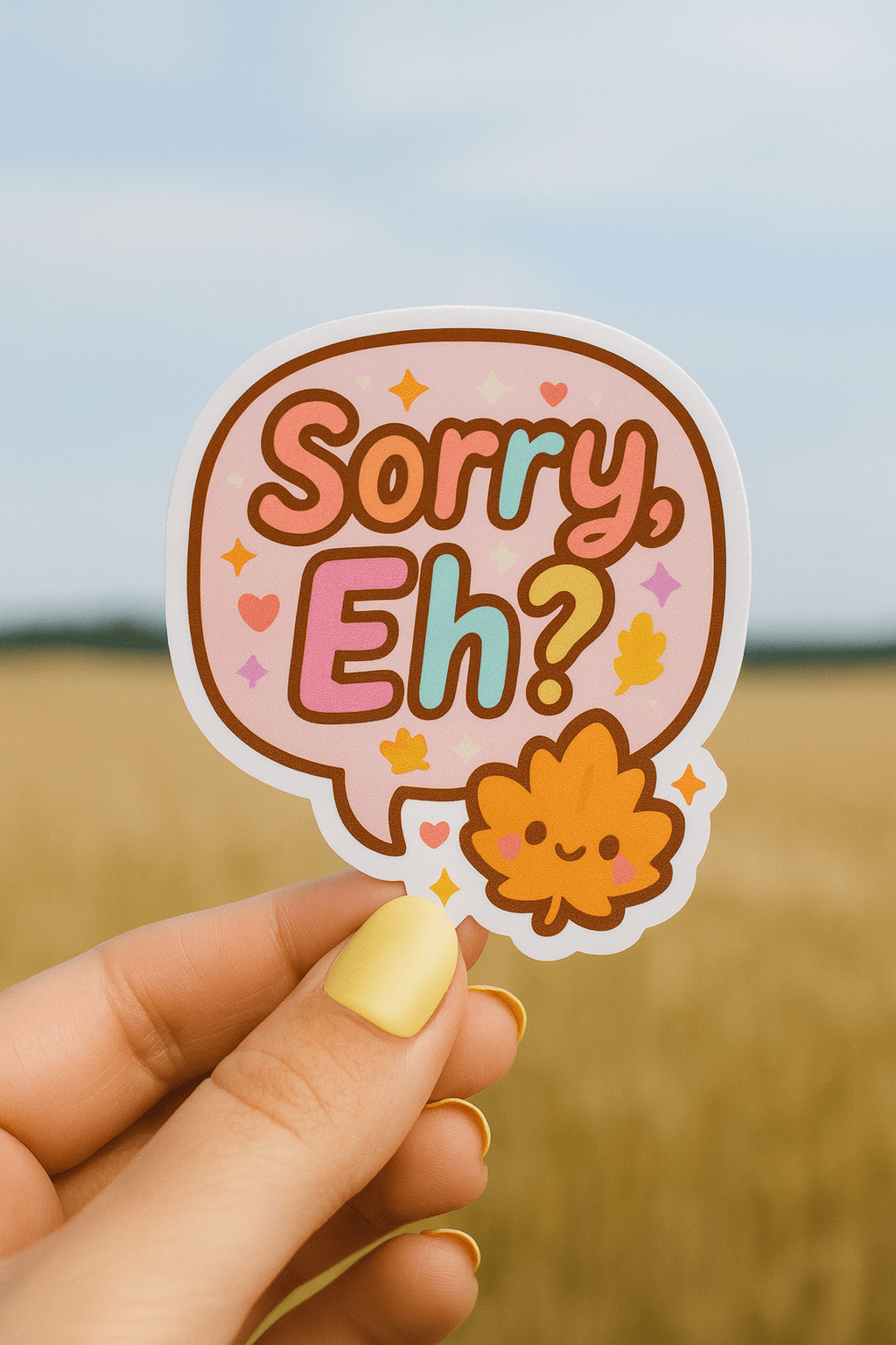 Sorry Eh? Maple Leaf Sticker | Canadian Vinyl Die Cut - Paige Poutine